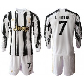 Juventus Cristiano Ronaldo 7 Bambino Maglia Prima 2020/2021 Manica Lunga (+ Pantaloncini)